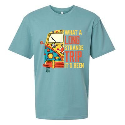 What A Long Strange Trip ItS Been 70s Hippie Camping Lover Sueded Cloud Jersey T-Shirt