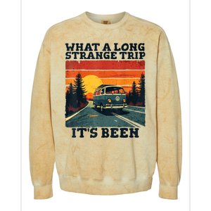 What A Long Strange Trip ItS Been 70s Hippie Camping Lover Colorblast Crewneck Sweatshirt