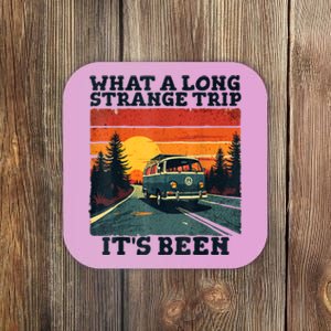 What A Long Strange Trip ItS Been 70s Hippie Camping Lover Coaster