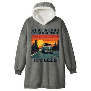 What A Long Strange Trip ItS Been 70s Hippie Camping Lover Hooded Wearable Blanket