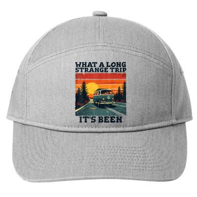 What A Long Strange Trip ItS Been 70s Hippie Camping Lover 7-Panel Snapback Hat