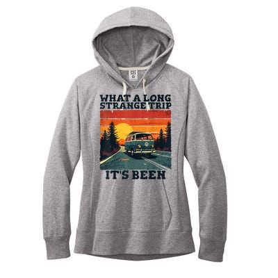What A Long Strange Trip ItS Been 70s Hippie Camping Lover Women's Fleece Hoodie