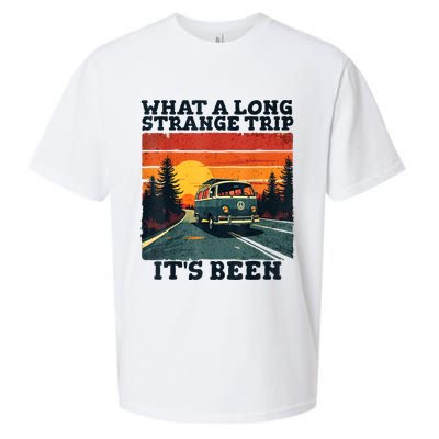 What A Long Strange Trip ItS Been 70s Hippie Camping Lover Sueded Cloud Jersey T-Shirt
