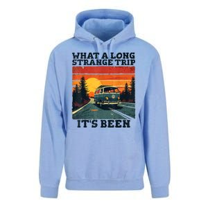 What A Long Strange Trip ItS Been 70s Hippie Camping Lover Unisex Surf Hoodie