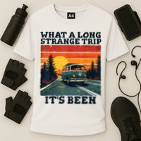 What A Long Strange Trip ItS Been 70s Hippie Camping Lover Cooling Performance Crew T-Shirt