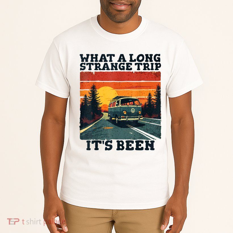 What A Long Strange Trip ItS Been 70s Hippie Camping Lover Tall T-Shirt