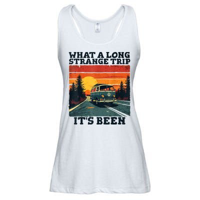 What A Long Strange Trip ItS Been 70s Hippie Camping Lover Ladies Essential Flowy Tank