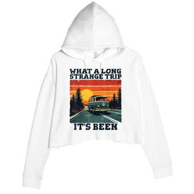 What A Long Strange Trip ItS Been 70s Hippie Camping Lover Crop Fleece Hoodie
