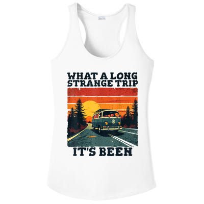 What A Long Strange Trip ItS Been 70s Hippie Camping Lover Ladies PosiCharge Competitor Racerback Tank