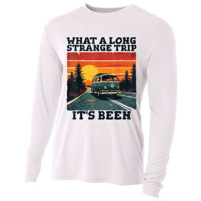 What A Long Strange Trip ItS Been 70s Hippie Camping Lover Cooling Performance Long Sleeve Crew