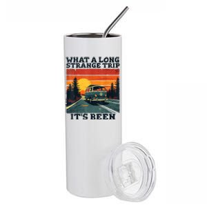 What A Long Strange Trip ItS Been 70s Hippie Camping Lover Stainless Steel Tumbler