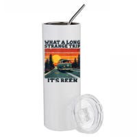 What A Long Strange Trip ItS Been 70s Hippie Camping Lover Stainless Steel Tumbler