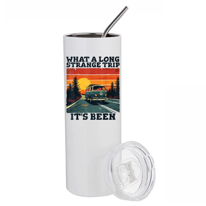 What A Long Strange Trip ItS Been 70s Hippie Camping Lover Stainless Steel Tumbler