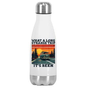 What A Long Strange Trip ItS Been 70s Hippie Camping Lover Stainless Steel Insulated Water Bottle