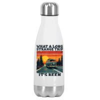 What A Long Strange Trip ItS Been 70s Hippie Camping Lover Stainless Steel Insulated Water Bottle