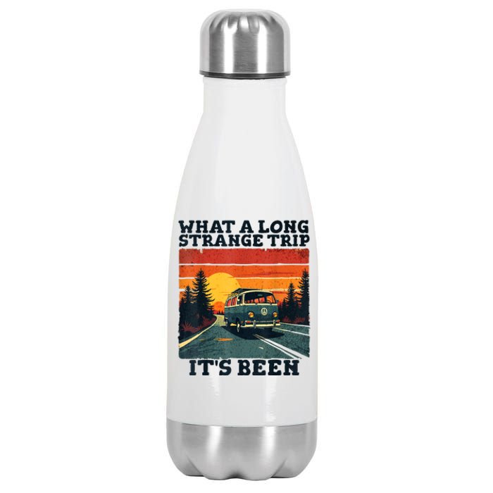 What A Long Strange Trip ItS Been 70s Hippie Camping Lover Stainless Steel Insulated Water Bottle