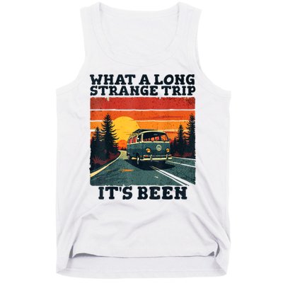 What A Long Strange Trip ItS Been 70s Hippie Camping Lover Tank Top