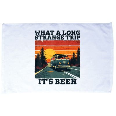 What A Long Strange Trip ItS Been 70s Hippie Camping Lover Microfiber Hand Towel