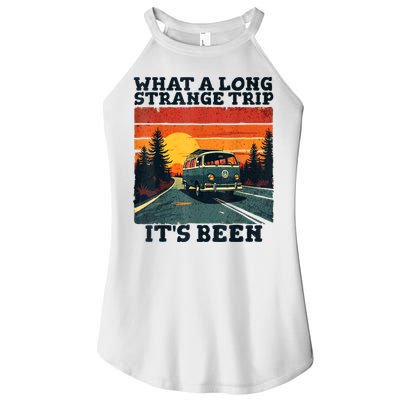What A Long Strange Trip ItS Been 70s Hippie Camping Lover Women's Perfect Tri Rocker Tank