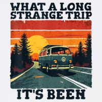 What A Long Strange Trip ItS Been 70s Hippie Camping Lover Short Acrylic Beanie