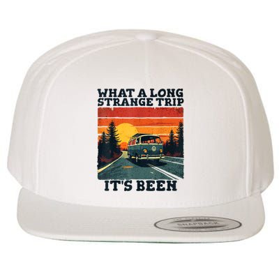 What A Long Strange Trip ItS Been 70s Hippie Camping Lover Wool Snapback Cap