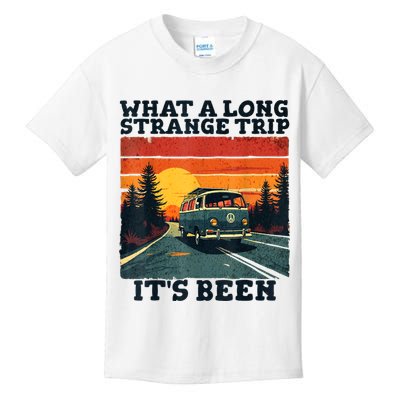 What A Long Strange Trip ItS Been 70s Hippie Camping Lover Kids T-Shirt
