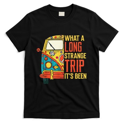 What A Long Strange Trip ItS Been 70s Hippie Camping Lover T-Shirt