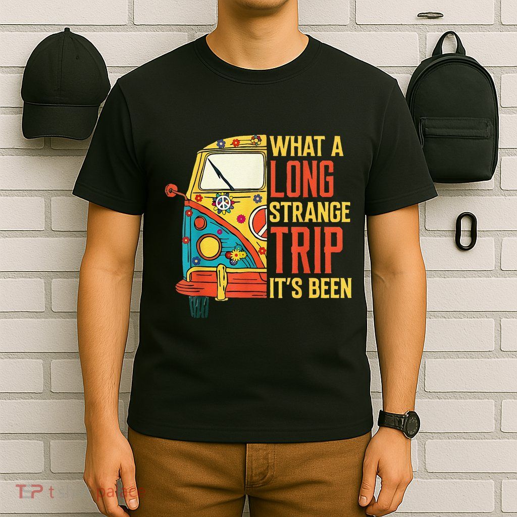What A Long Strange Trip ItS Been 70s Hippie Camping Lover T-Shirt
