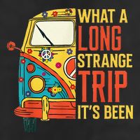 What A Long Strange Trip ItS Been 70s Hippie Camping Lover Adult Drive Performance Visor