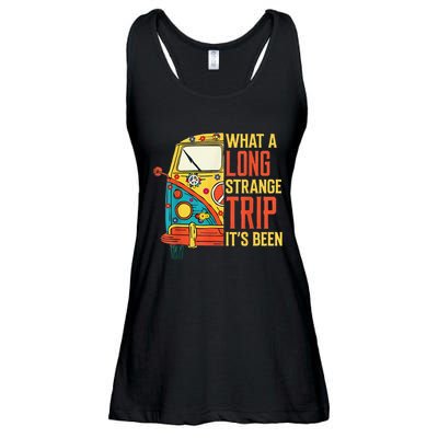 What A Long Strange Trip ItS Been 70s Hippie Camping Lover Ladies Essential Flowy Tank