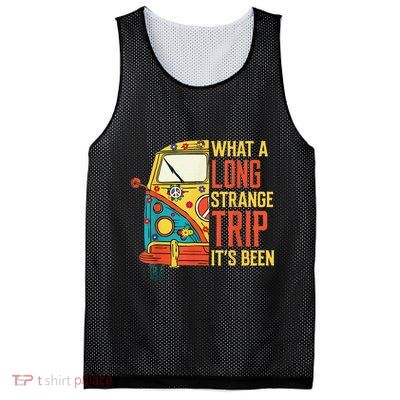 What A Long Strange Trip ItS Been 70s Hippie Camping Lover Mesh Reversible Basketball Jersey Tank