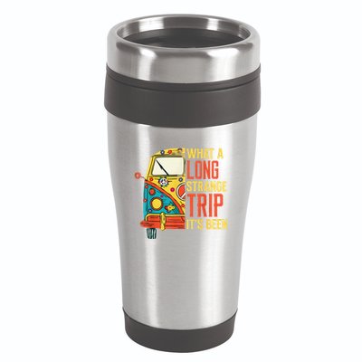 What A Long Strange Trip ItS Been 70s Hippie Camping Lover 16oz Travel Tumbler