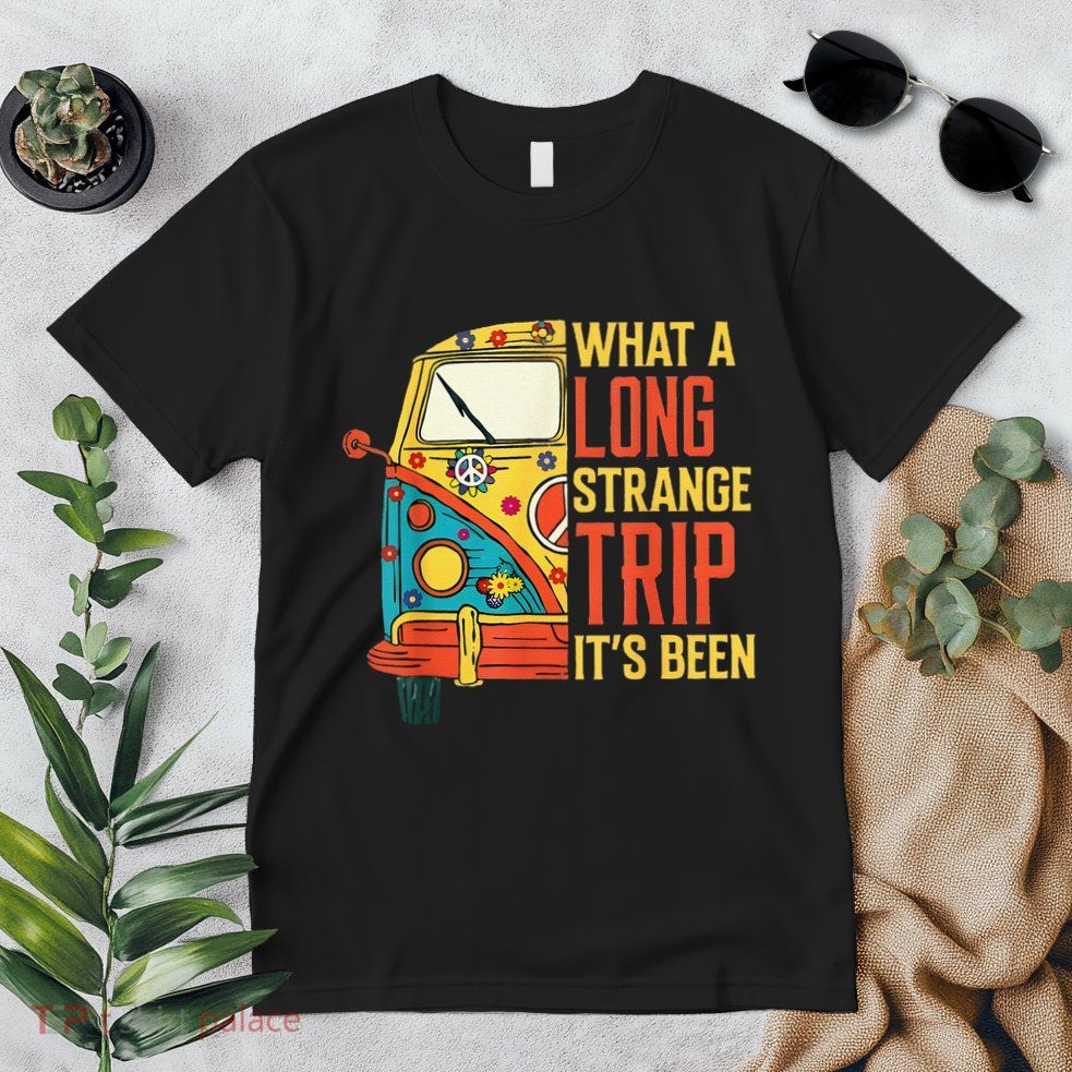 What A Long Strange Trip ItS Been 70s Hippie Camping Lover Premium T-Shirt