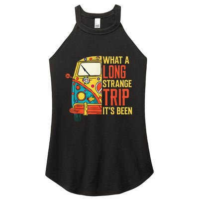 What A Long Strange Trip ItS Been 70s Hippie Camping Lover Women's Perfect Tri Rocker Tank