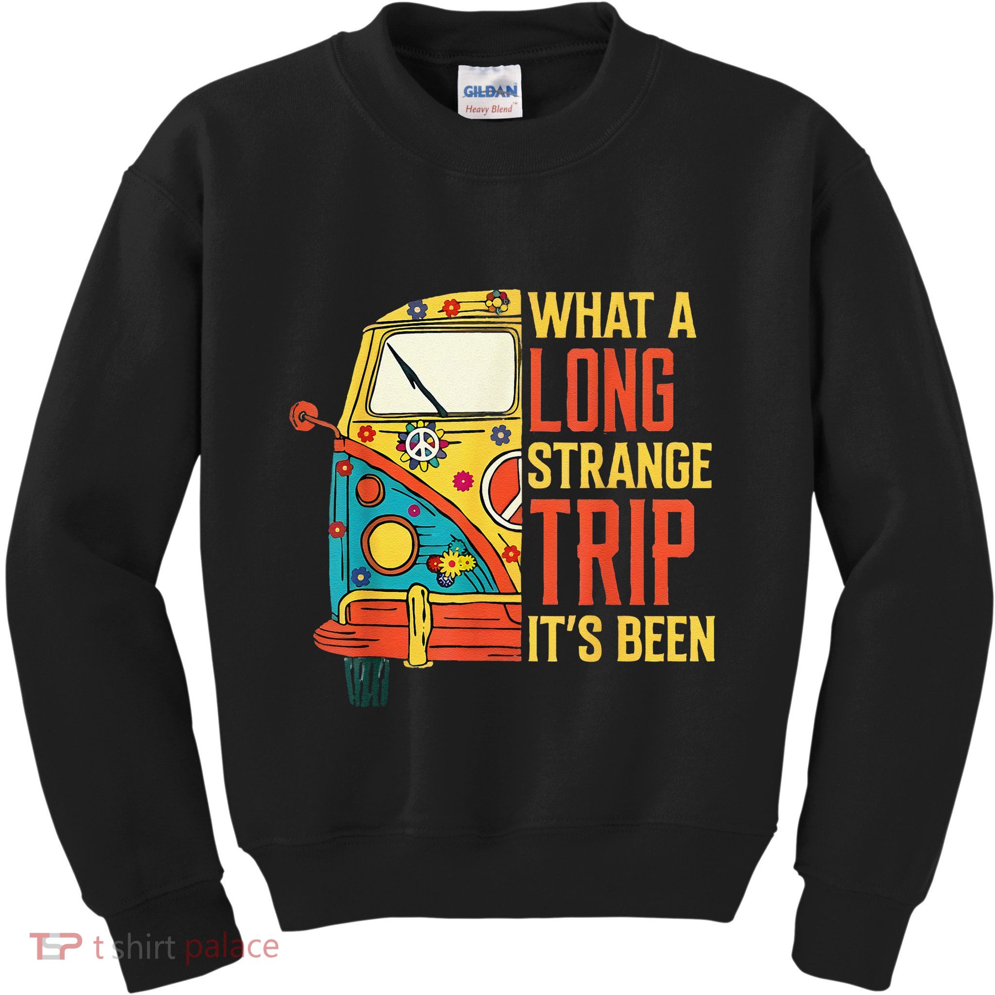 What A Long Strange Trip ItS Been 70s Hippie Camping Lover Kids Sweatshirt