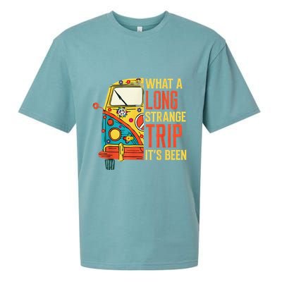 What A Long Strange Trip ItS Been 70s Hippie Camping Lover Sueded Cloud Jersey T-Shirt