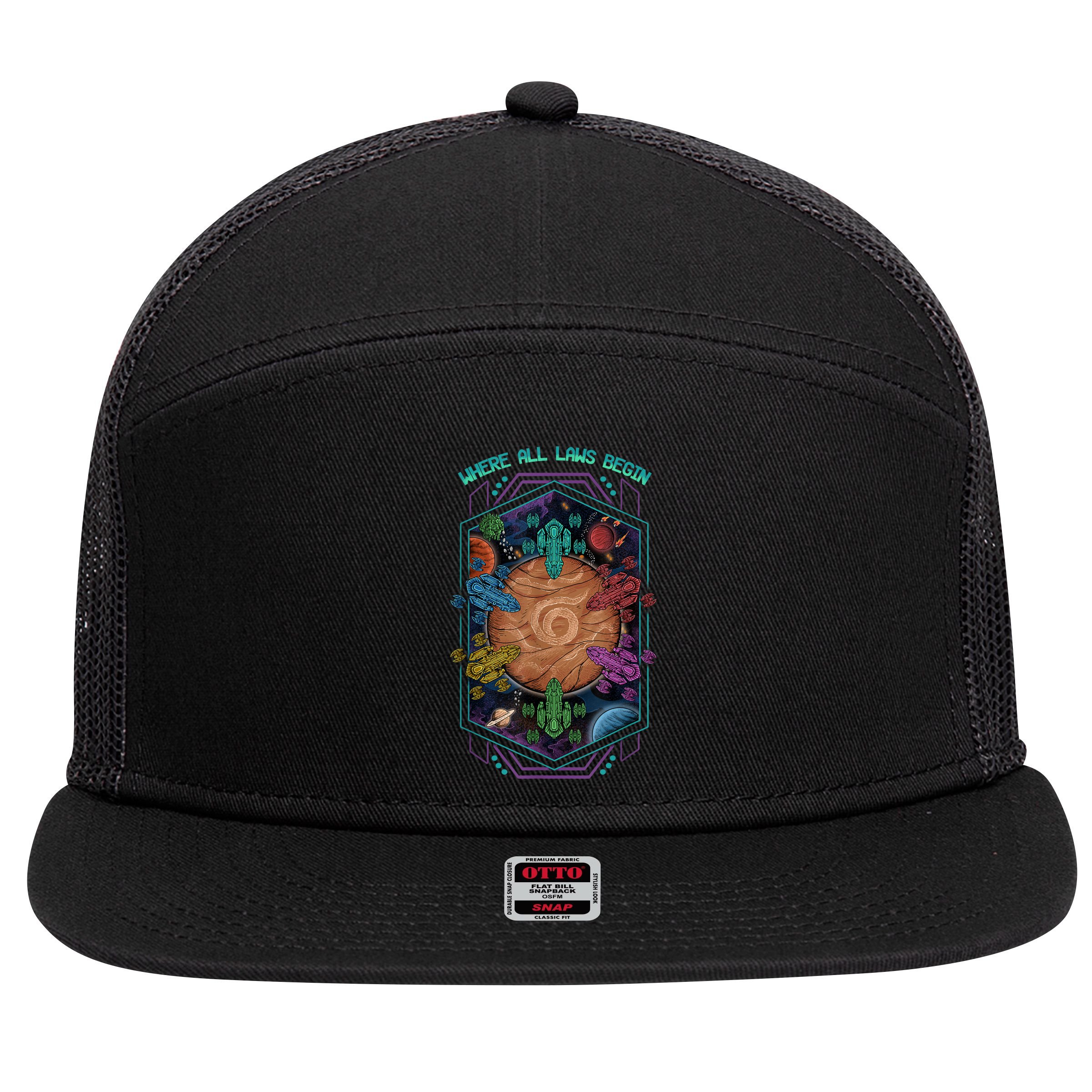 Where All Laws Begin Mecatol Rex Twilight Imperium TI4 7 Panel Mesh Trucker Snapback Hat