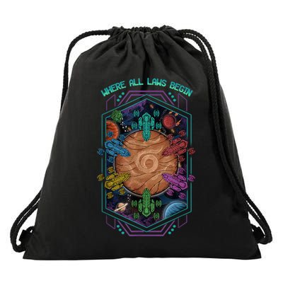 Where All Laws Begin Mecatol Rex Twilight Imperium TI4 Drawstring Bag