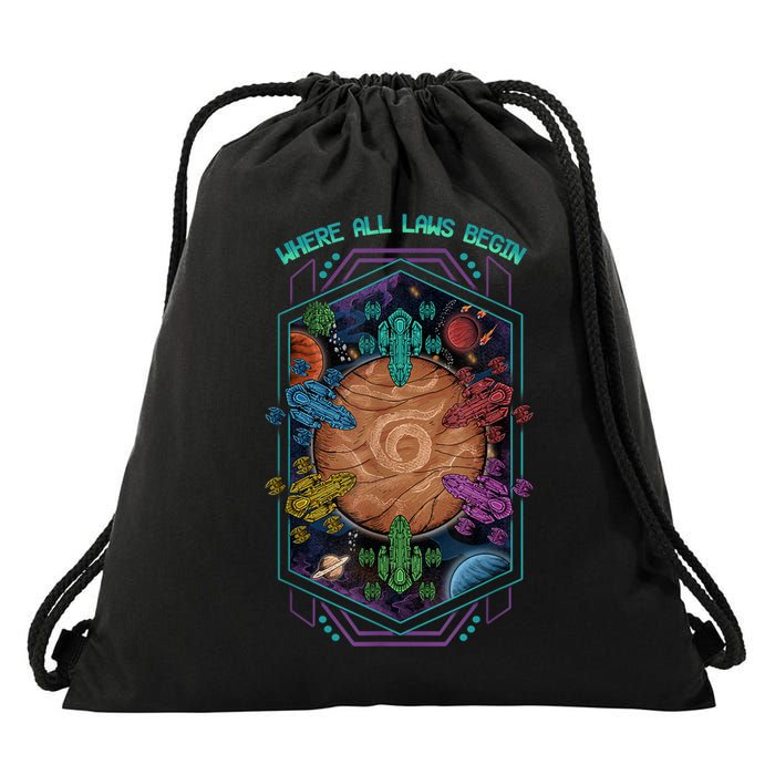 Where All Laws Begin Mecatol Rex Twilight Imperium TI4 Drawstring Bag