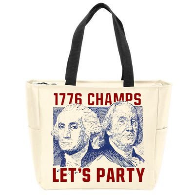 Washington And Lincoln 1776 Champs Let’s Party USA Flag Zip Tote Bag