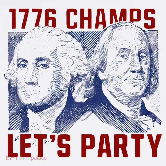 Washington And Lincoln 1776 Champs Let’s Party USA Flag Tall T-Shirt