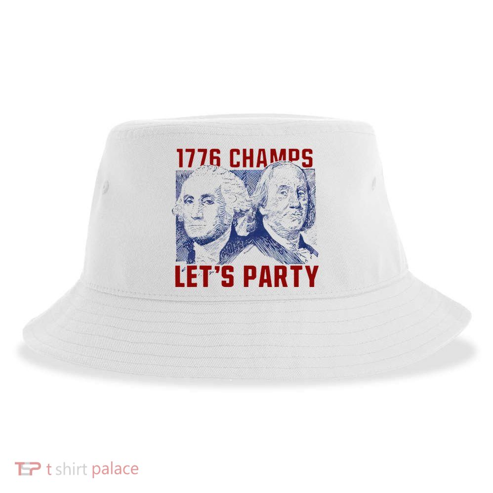 Washington And Lincoln 1776 Champs Let’s Party USA Flag Sustainable Bucket Hat