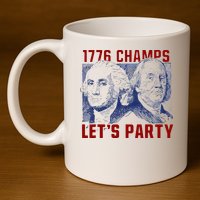 Washington And Lincoln 1776 Champs Let’s Party USA Flag 11oz C Handle Ceramic Mug