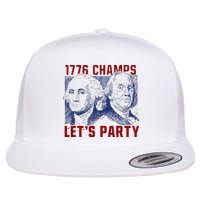 Washington And Lincoln 1776 Champs Let’s Party USA Flag Flat Bill Trucker Hat