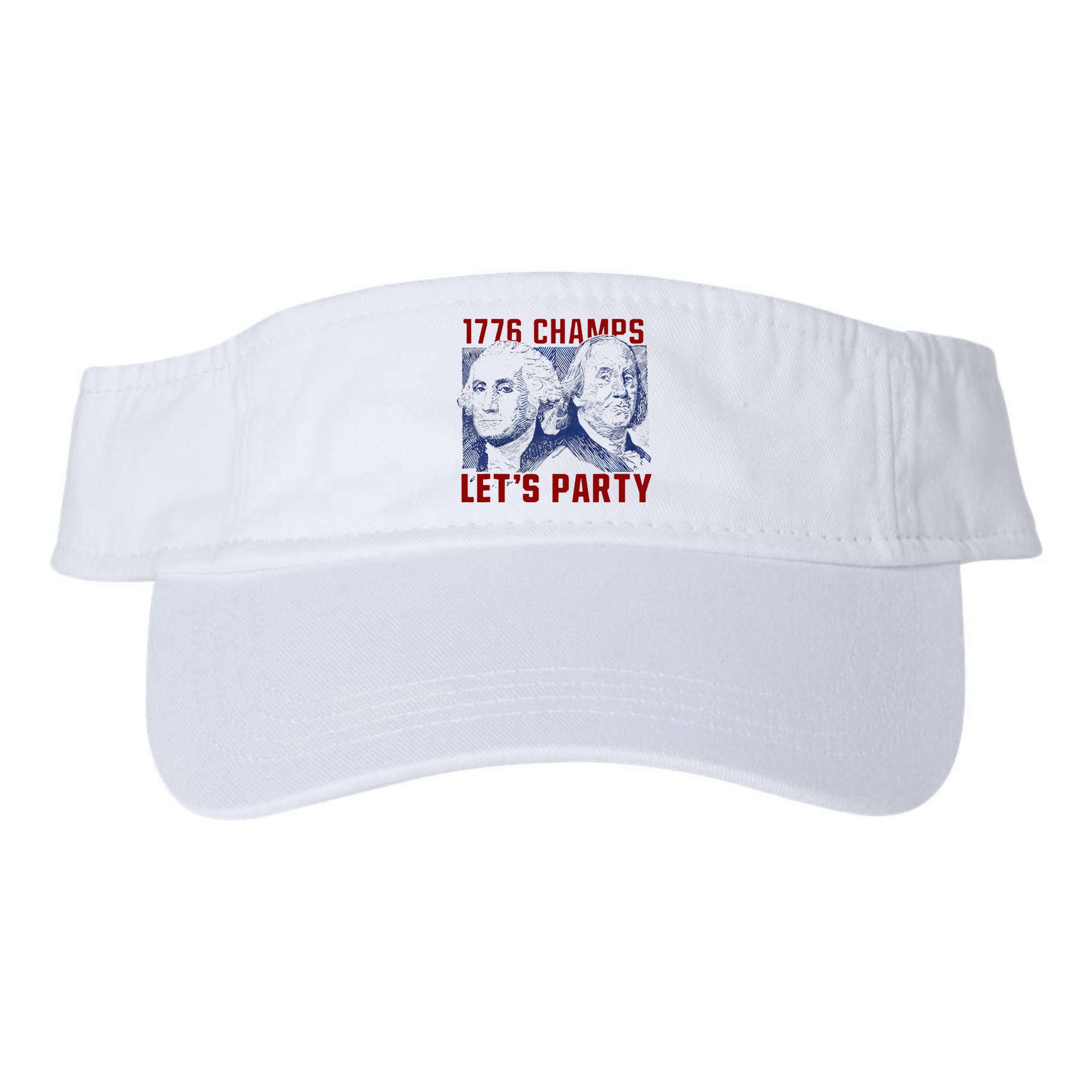 Washington And Lincoln 1776 Champs Let’s Party USA Flag Visor