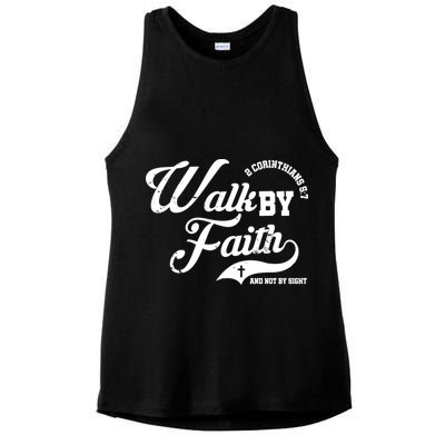 Walk By Faith And Not By Sight Ladies PosiCharge Tri-Blend Wicking Tank