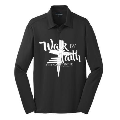 Walk By Faith Not By Sight Silk Touch Performance Long Sleeve Polo