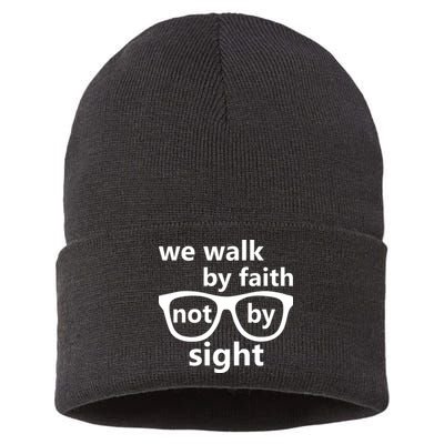 Walk By Faith Not By Sight Christian Sustainable Knit Beanie