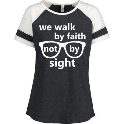 Walk By Faith Not By Sight Christian Enza Ladies Jersey Colorblock Tee