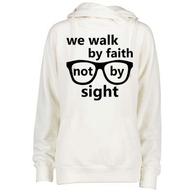 Walk By Faith Not By Sight Christian Womens Funnel Neck Pullover Hood